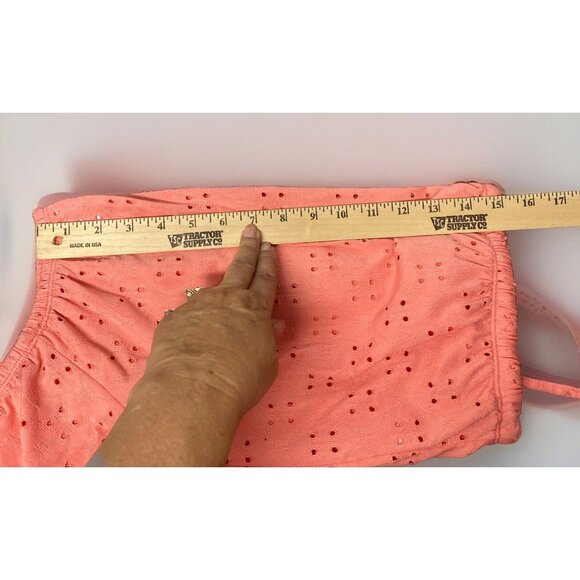 Y2K No Boundaries Off Shoulder Crop Top Women’s Blouse Sz 3-4 Coral Vtg Beach - Picture 7 of 10